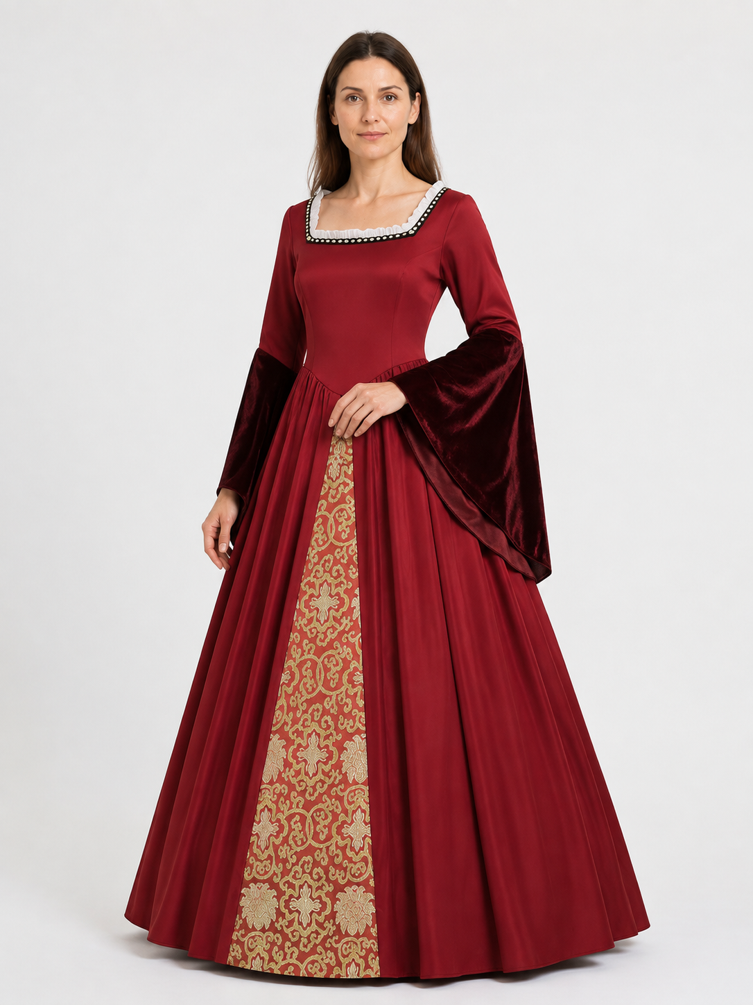 Medieval Mary Tudor Dress for Cosplay and Balls Costume Dresses detail