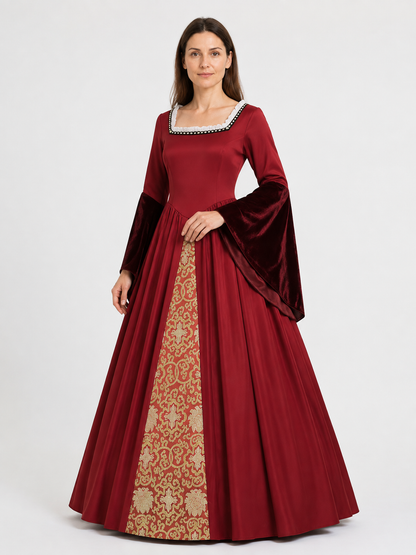 Medieval Mary Tudor Dress for Cosplay and Balls Costume Dresses detail