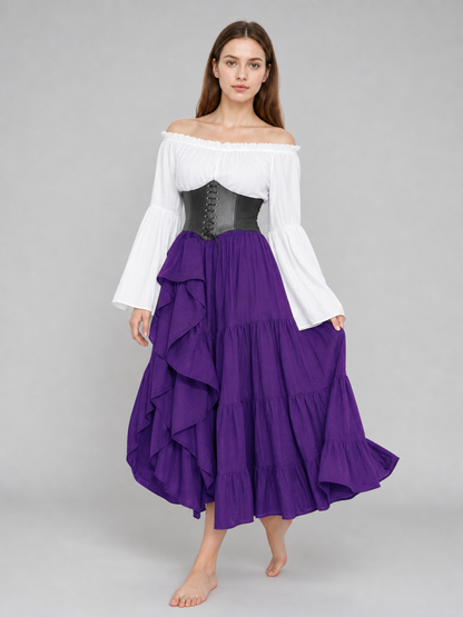Historical Costume with Corset and Tiered Skirt