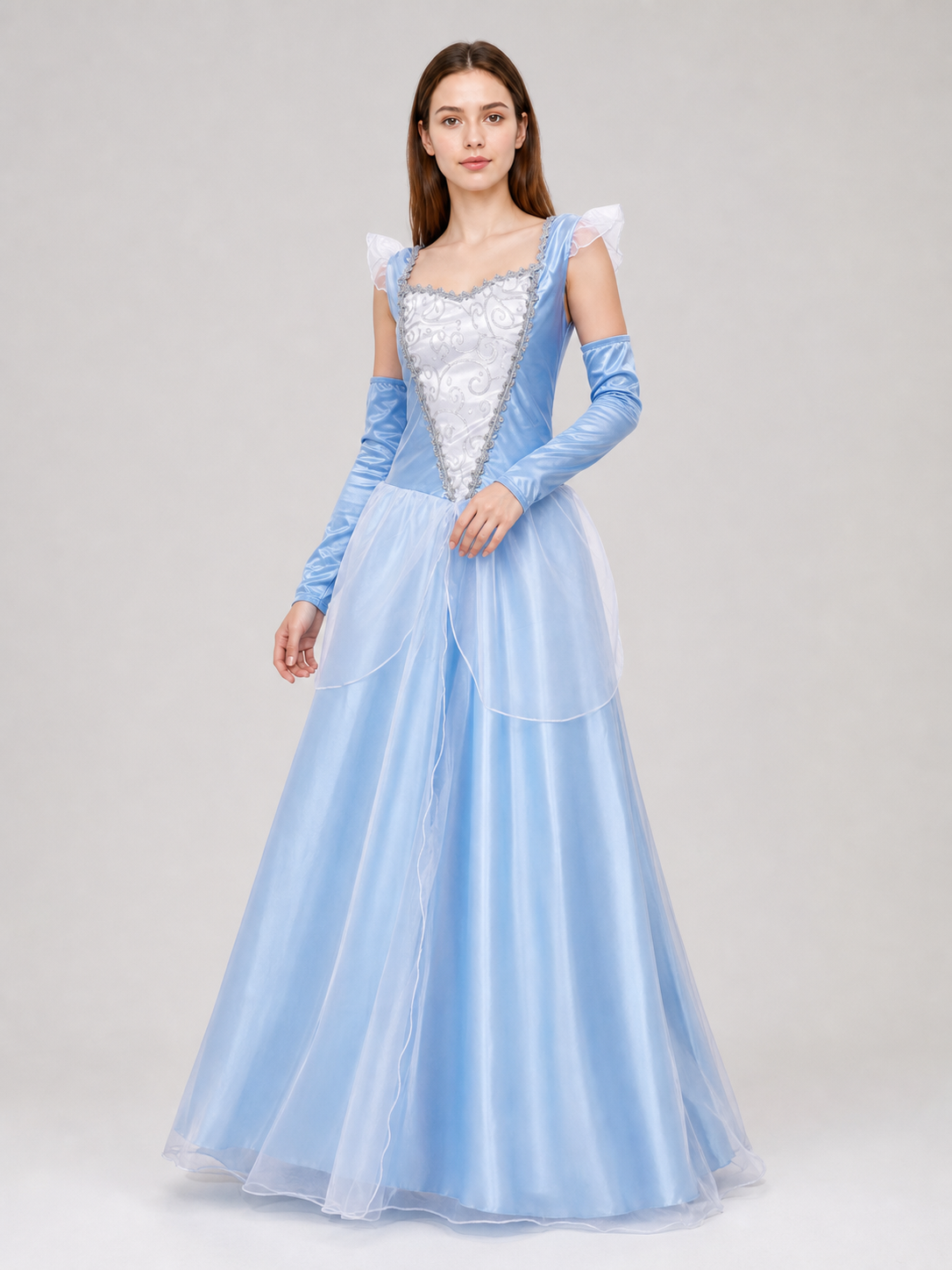 Blue princess-style costume dress for cosplay