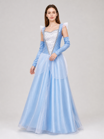 Blue princess-style costume dress for cosplay