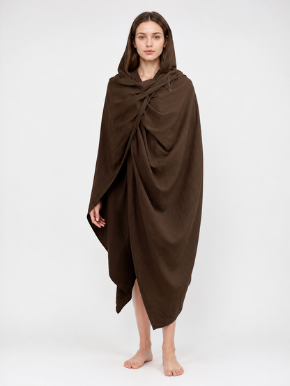 Brown Carnival Cloak with Hood Costume Capes detail