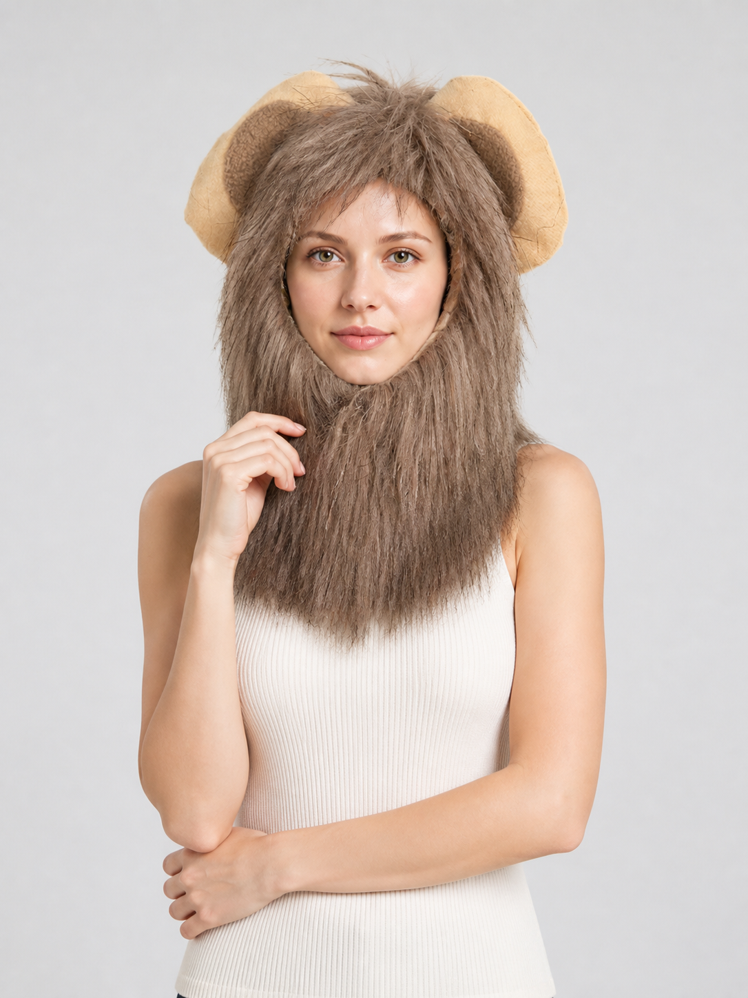 Halloween Carnival Cat Headwear with Mane Costumes detail