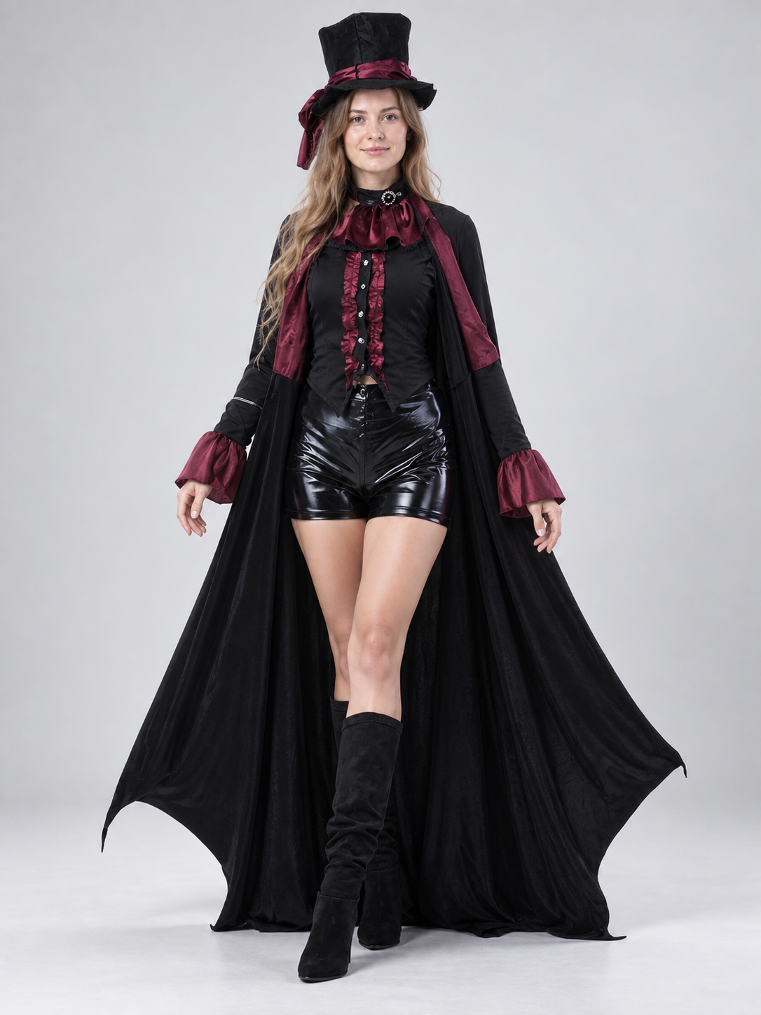 Vampire Costume with Top Hat and Cape