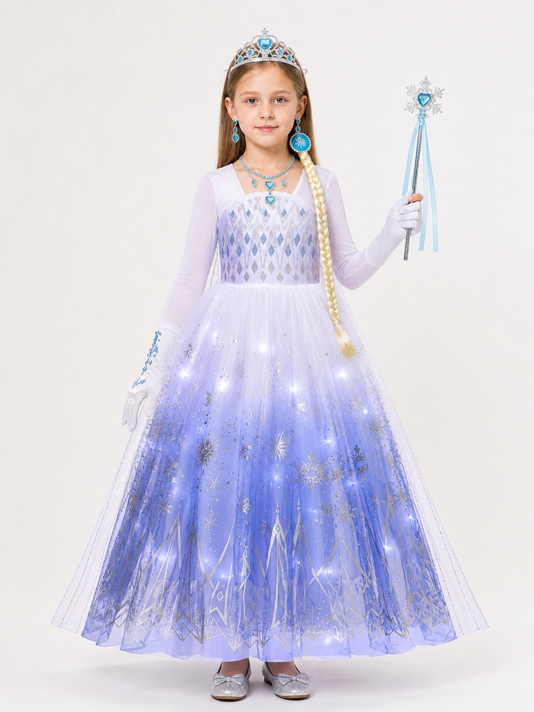 Snow Queen Carnival Costume with LED Lighting Costumes detail