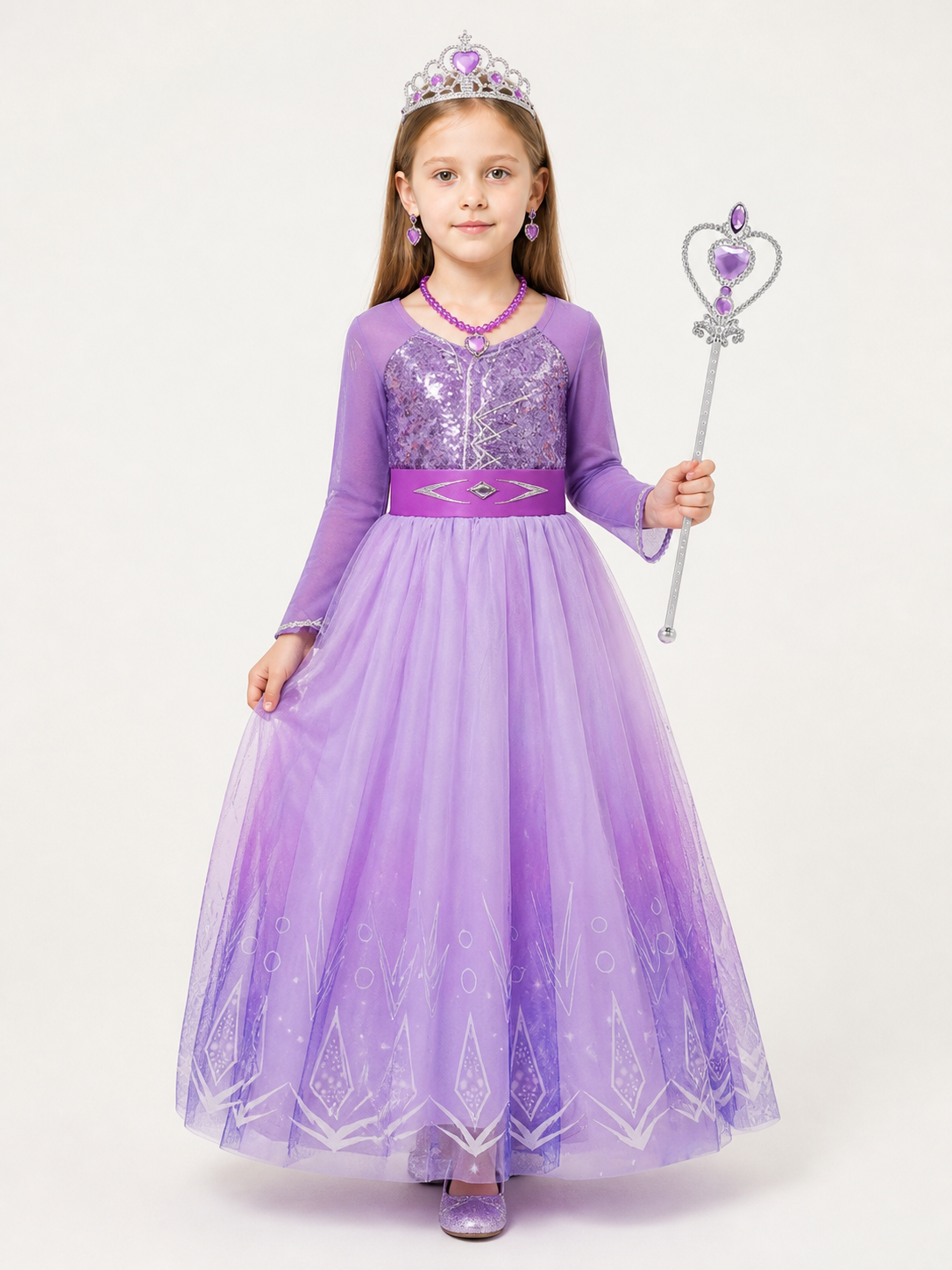 Purple Princess Costume for Girls for Halloween Costumes detail