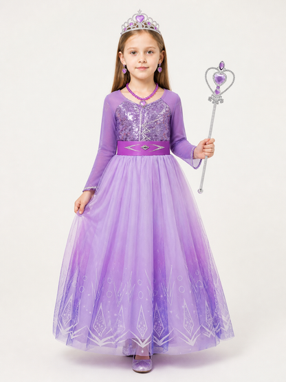 Purple Princess Costume for Girls for Halloween Costumes detail