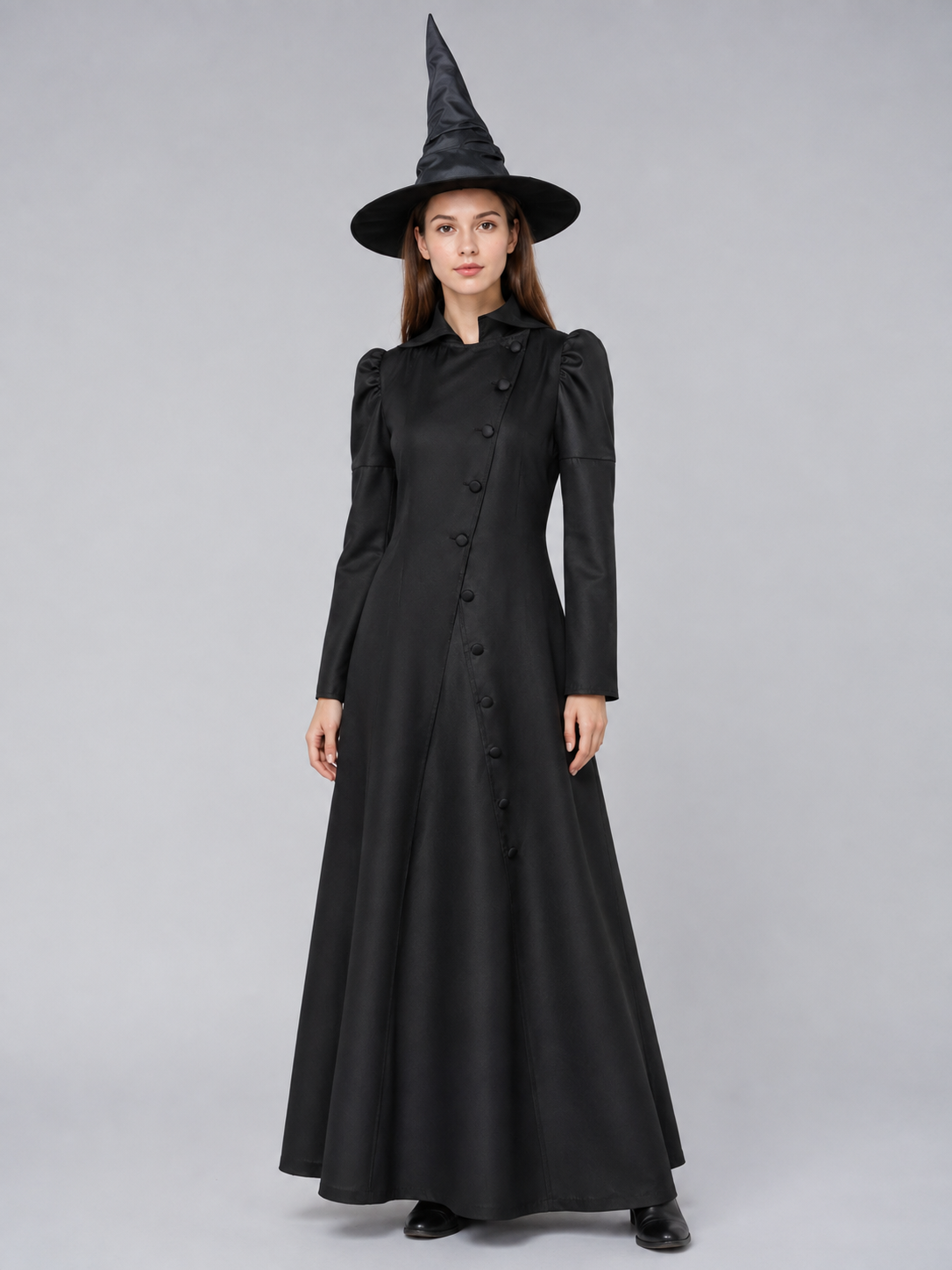 Witch Costume with Coat, Skirt, and Pointed Hat Costume Headwear detail