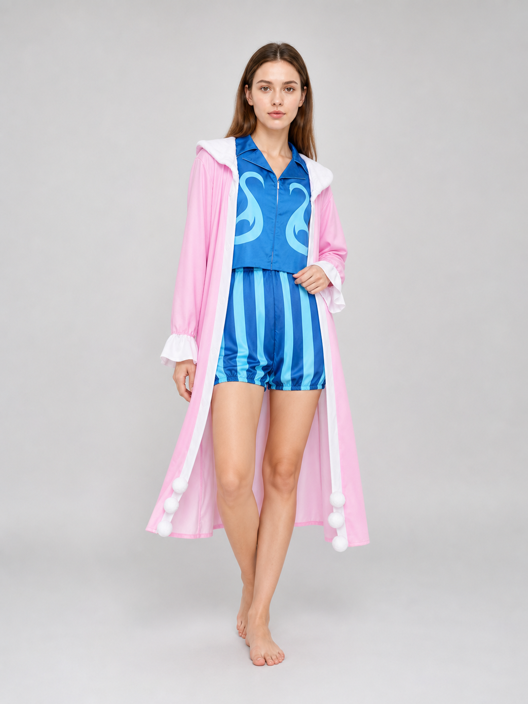 One Piece Bon Clay Cosplay Costume with Cape and Belt