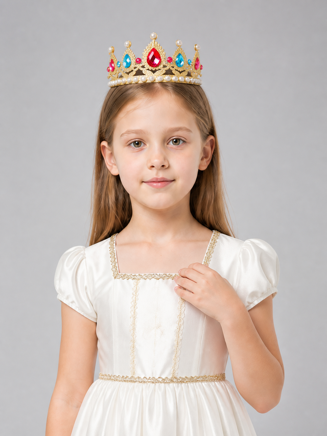 Carnival Crown with Pink, Blue, and White Beads