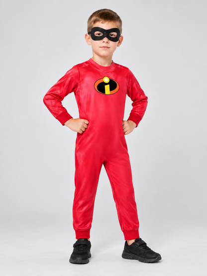Kids' Superhero Costume Red with Mask
