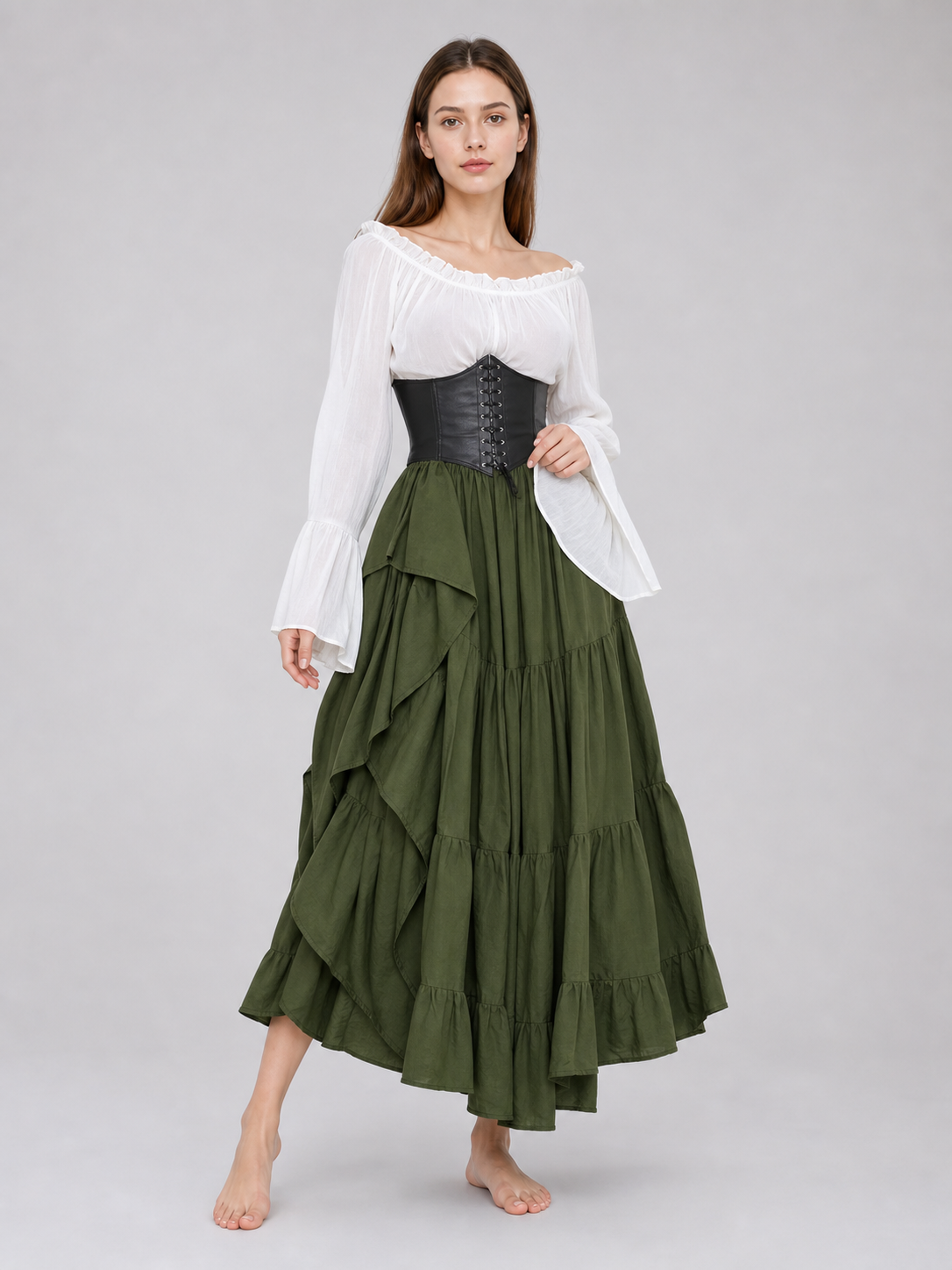 Renaissance-Style Costume Dress with Corset
