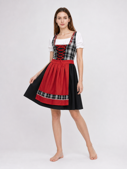 Plaid Dress Costume with Apron and Accessories