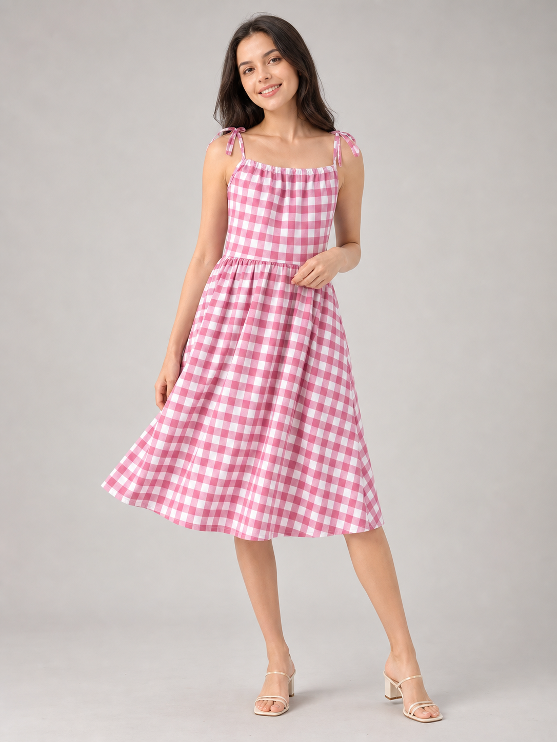 Barbie-Style Costume: Plaid Dress and Hat