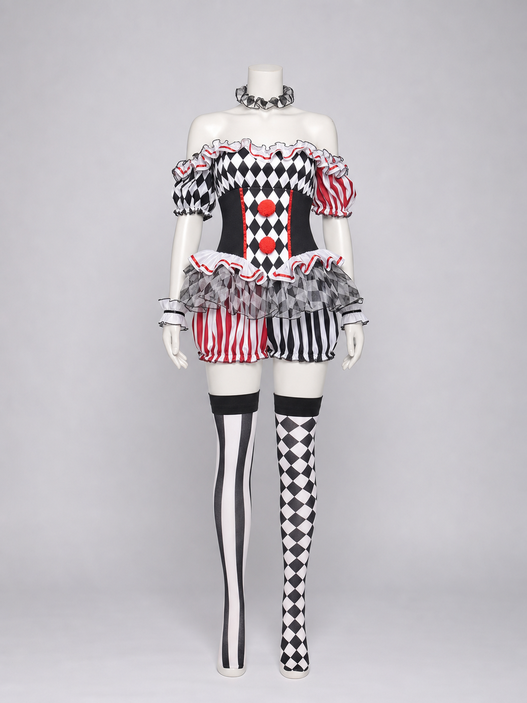 Clown Costume with Shorts and Ruffles