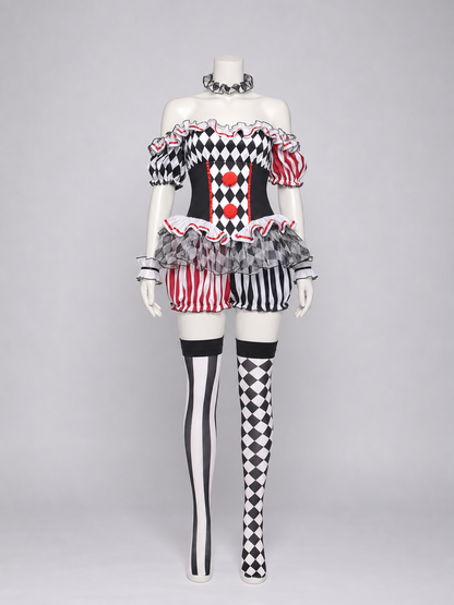 Clown Costume with Shorts and Ruffles