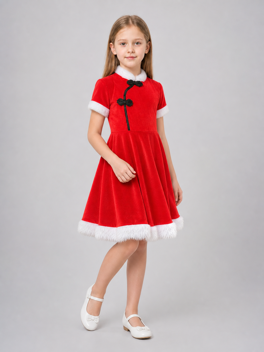 Children's Red Chinese-Style Holiday Dress