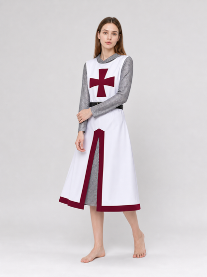 Medieval Costume with Cross, Cloak, and Belt
