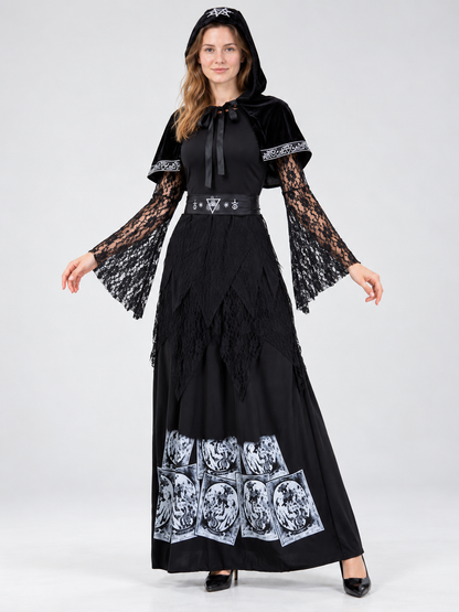 Vampire Costume with Dress, Cape, and Belt