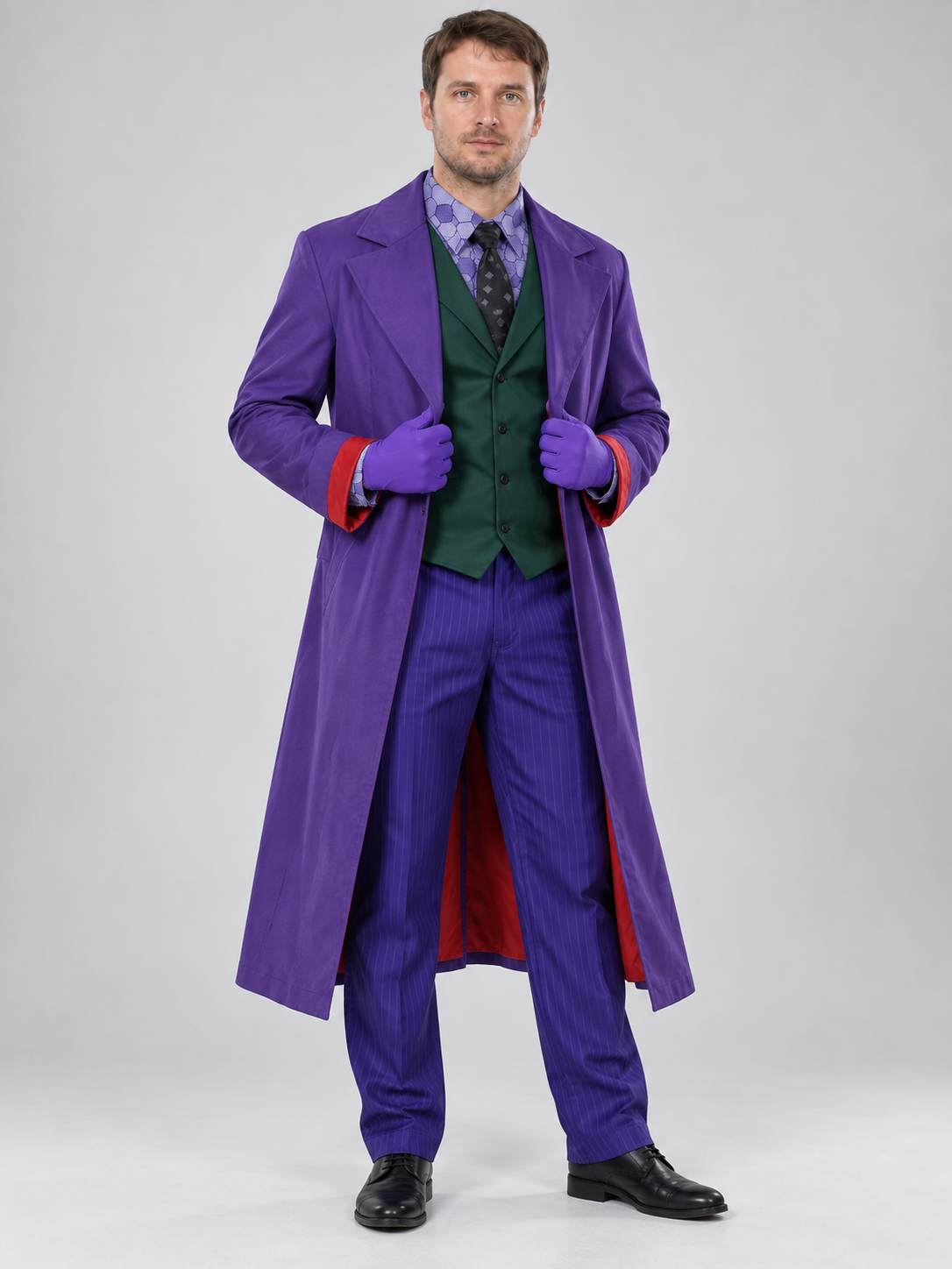 Joker Cosplay Costume: Purple with Vest