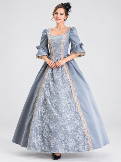 Gray and Silver Adult Carnival Dress with Hat