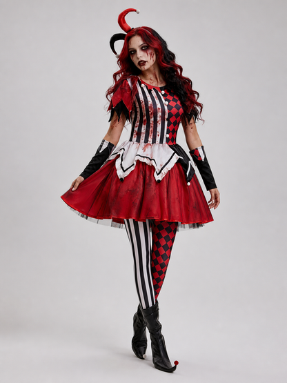 Halloween and cosplay harlequin clown costume
