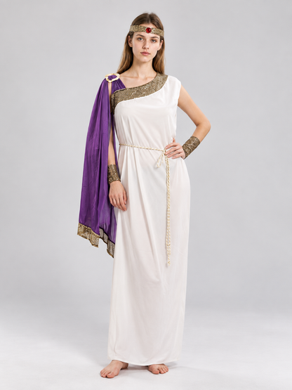 Ancient Carnival Costume with Purple Cape Costume Capes detail