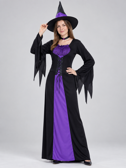 Witch Costume with Pointed Hat and Choker