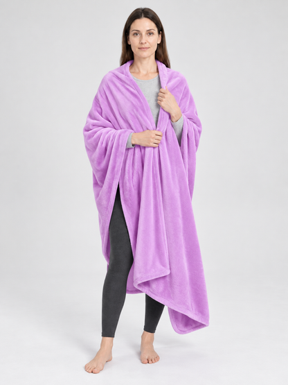 Solid Soft Fuzzy Polyester Blanket Lavender