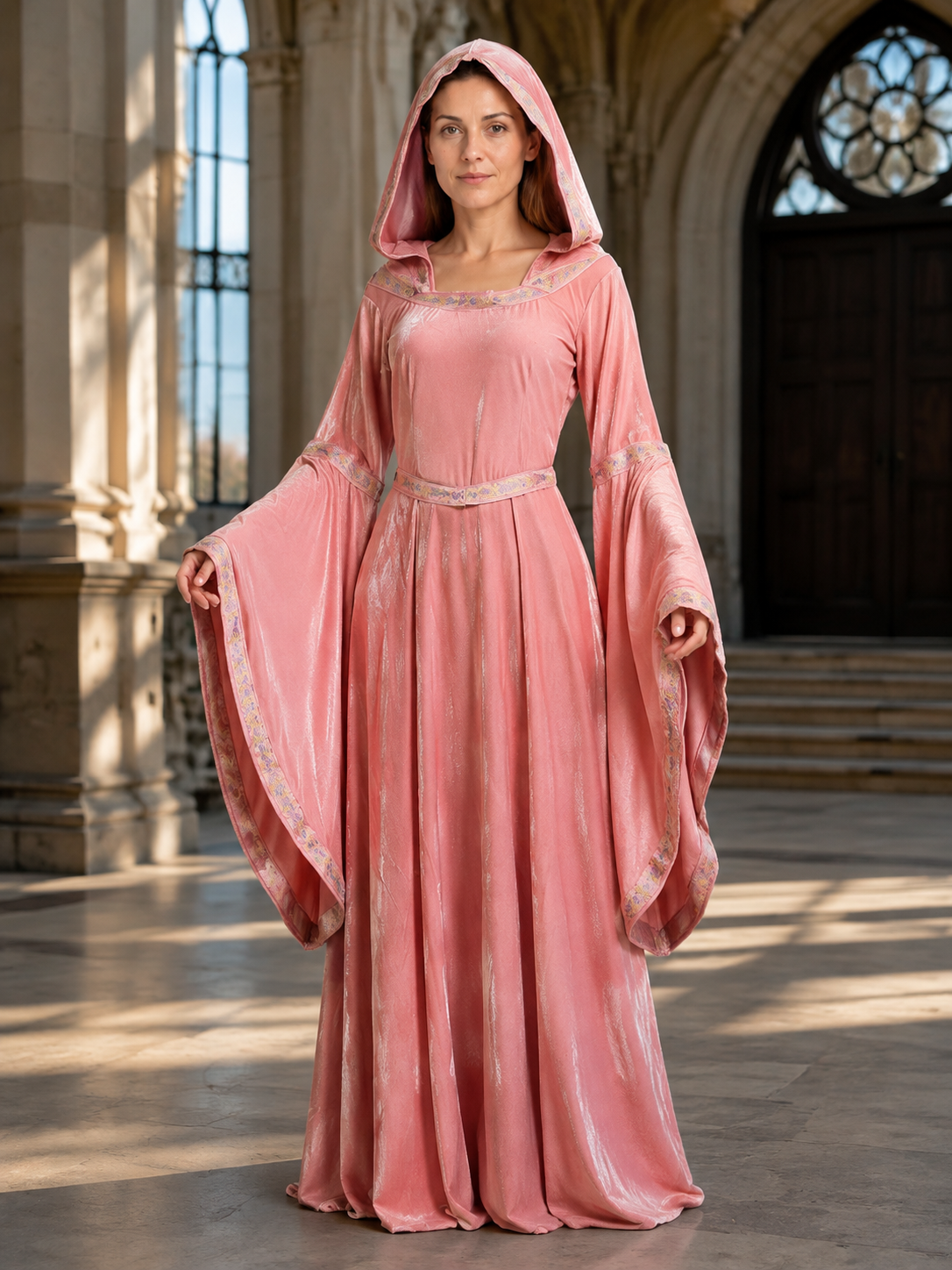 Hooded Medieval Princess Dress for Halloween Costume Dresses detail