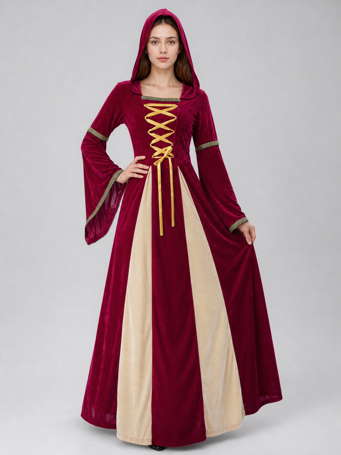 Vintage Court Dress with Hood and Lacing