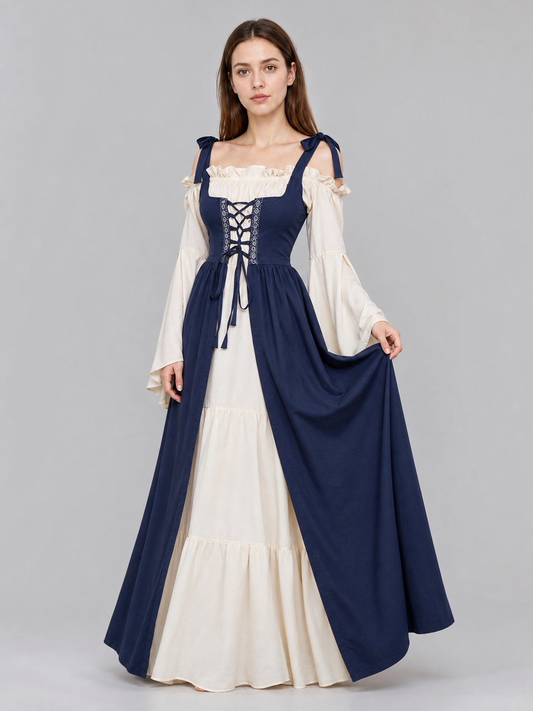 Renaissance-Style Costume Dress with Lacing