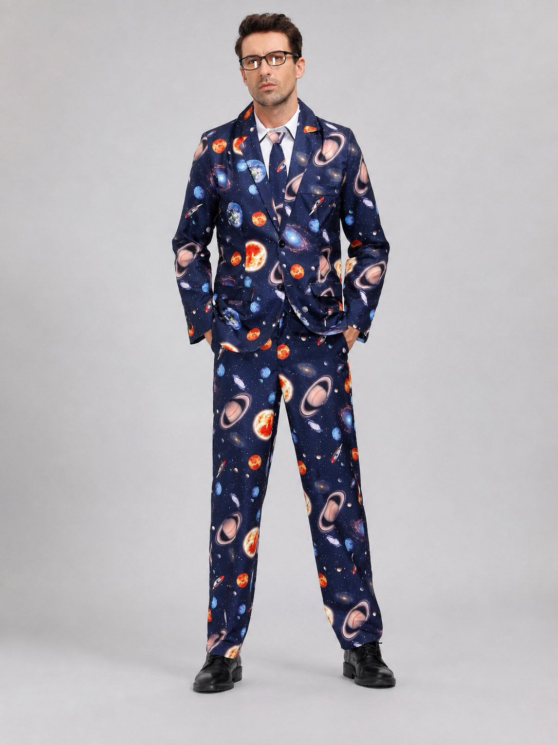 Cosmic Print Suit: Blazer and Pants