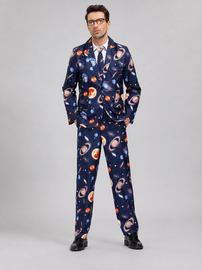 Cosmic Print Suit: Blazer and Pants