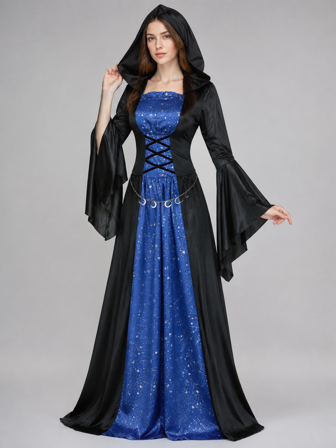 Hooded Lace-Up Carnival Dress Costume Dresses detail