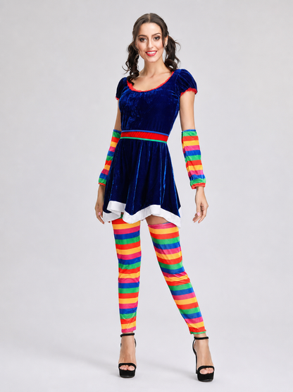Stage Costume with Rainbow Stripes for Performances