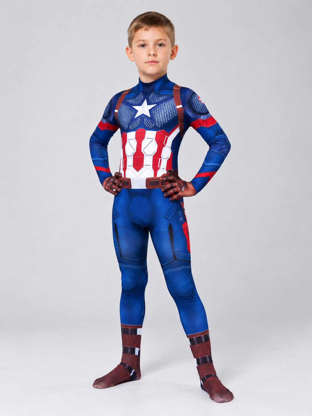 Carnival Jumpsuit Costume with White Star on Chest