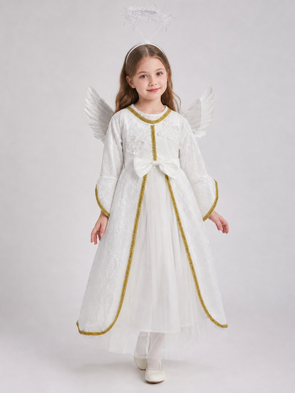 Angel Costume: White Dress with Wings and Halo