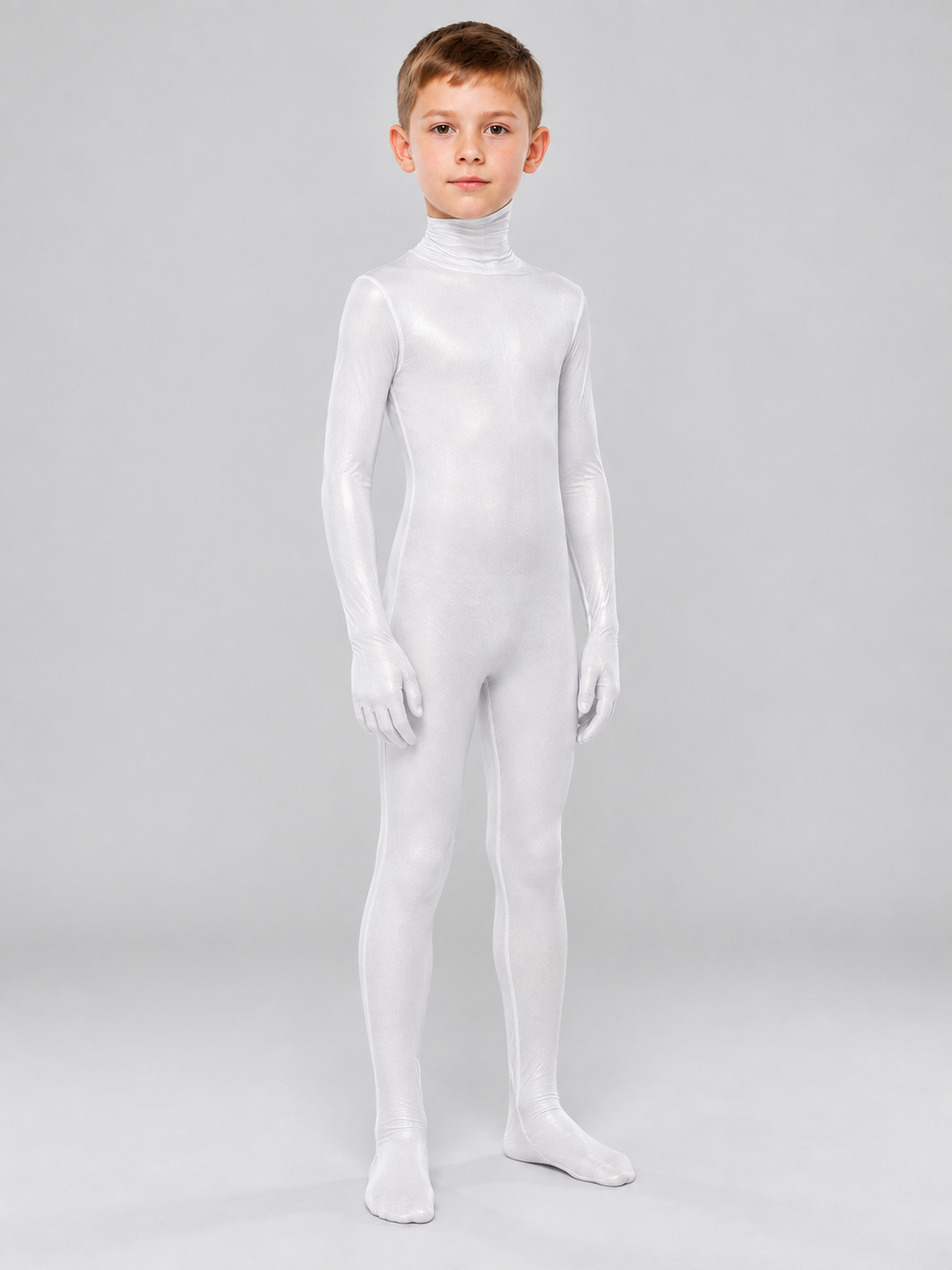 White Polyester Invisibility Costume with Long Sleeves