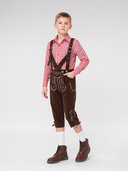 Folk-Style Costume: Plaid Shirt and Pants