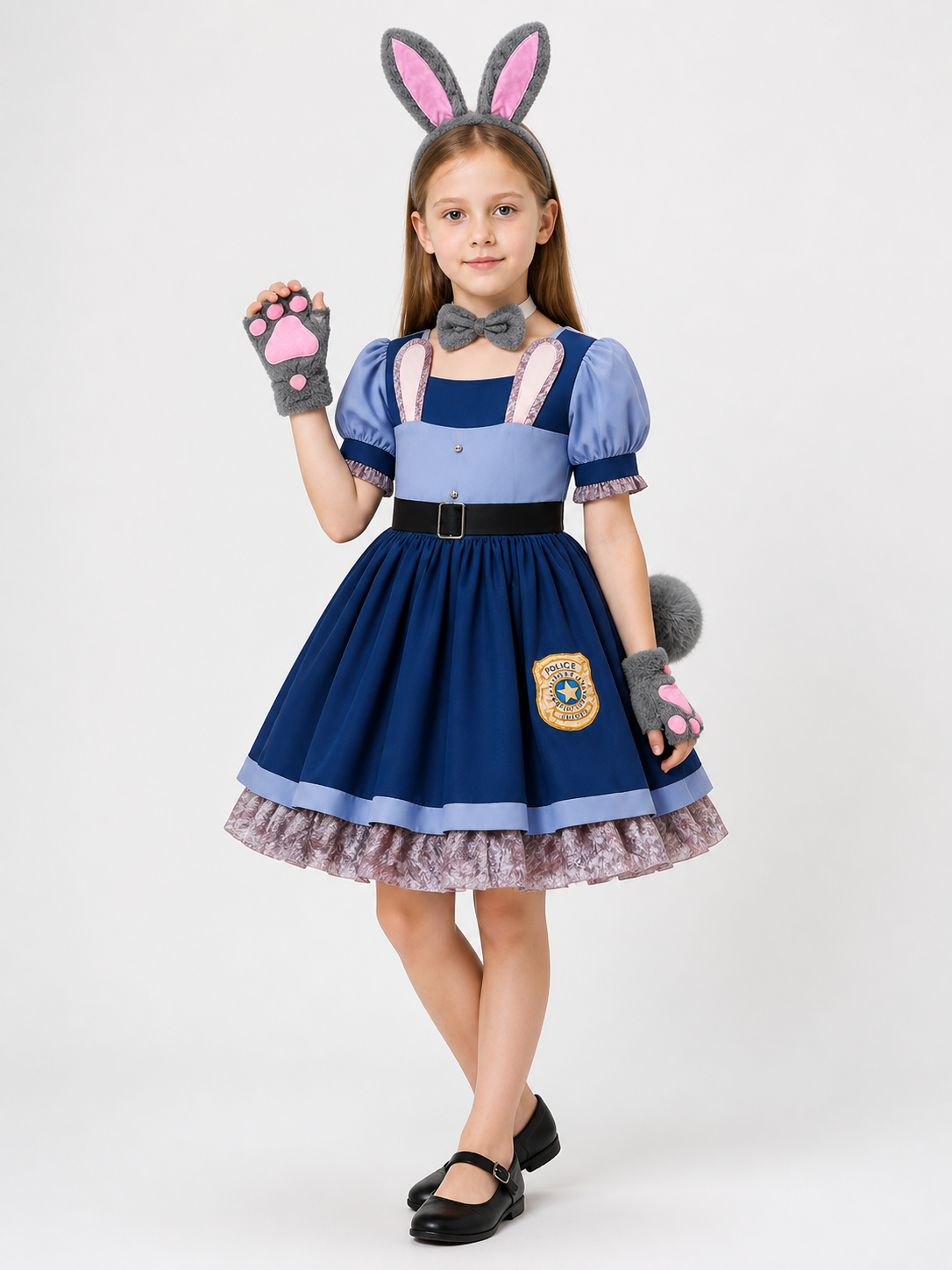 Blue and Pink Police Bunny Costume