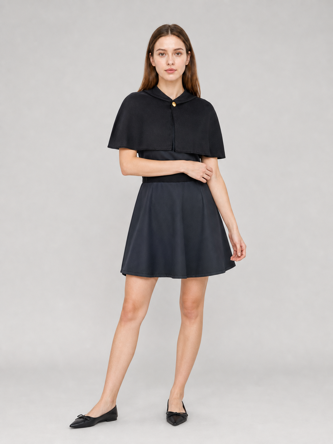 Amity Cosplay Dress with Capelet and Black Belt