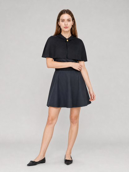 Amity Cosplay Dress with Capelet and Black Belt