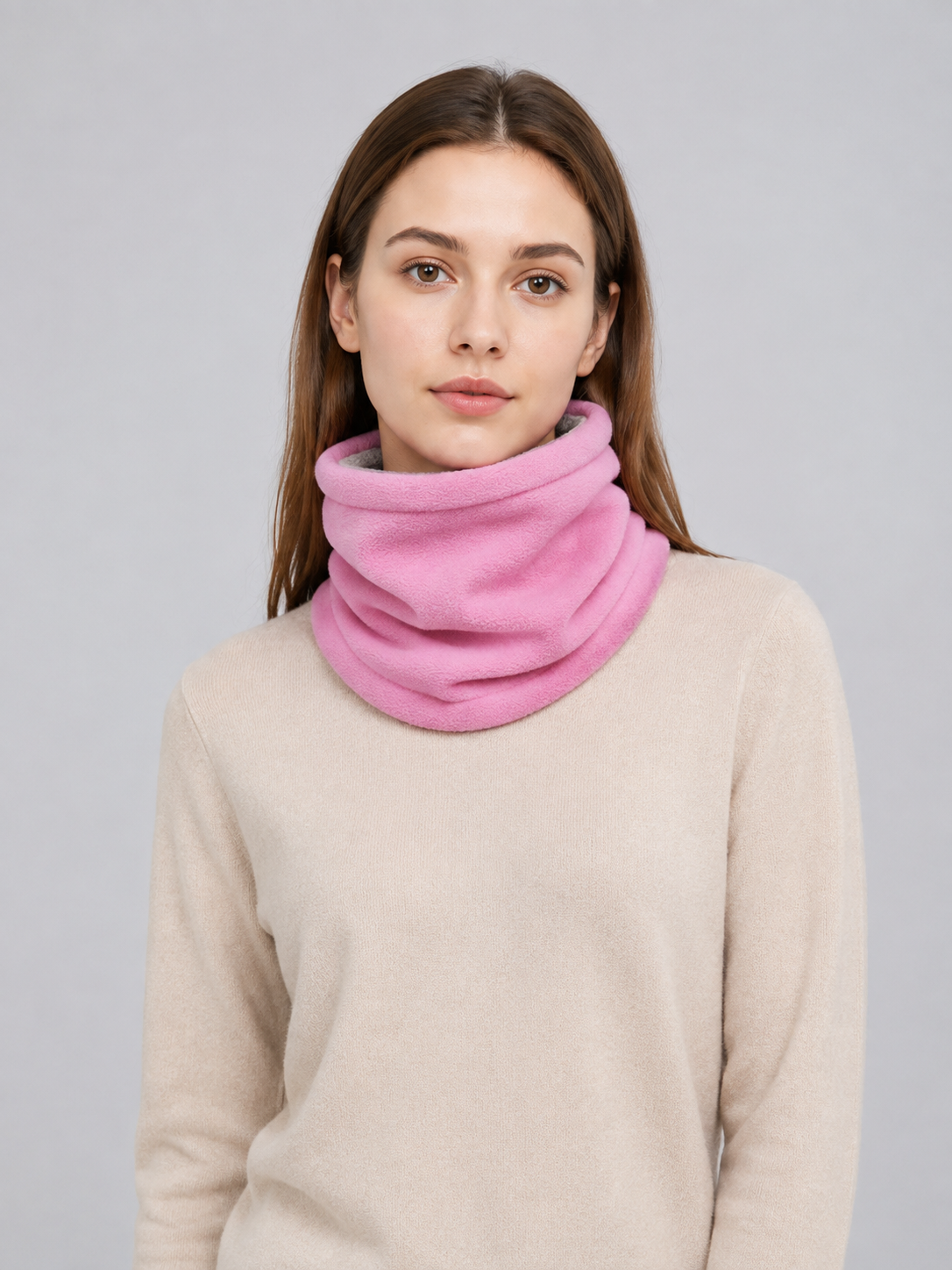 Insulated Neck Gaiter with a High Collar, Pink product detail