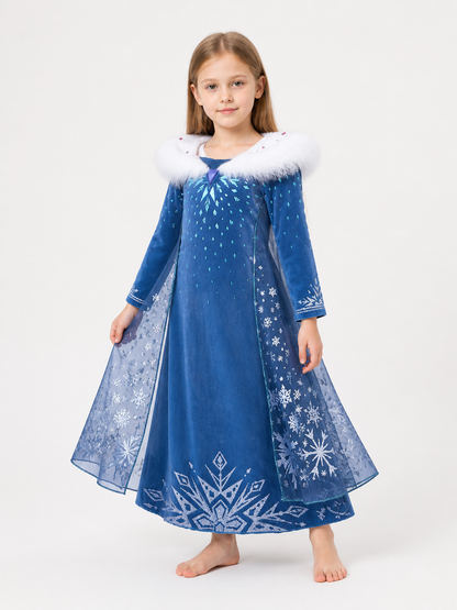 Snow Queen Carnival Dress Costume for Halloween on-model front view