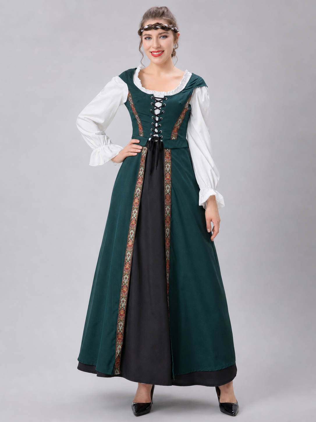 Medieval Costume Dress for Cosplay and Stage