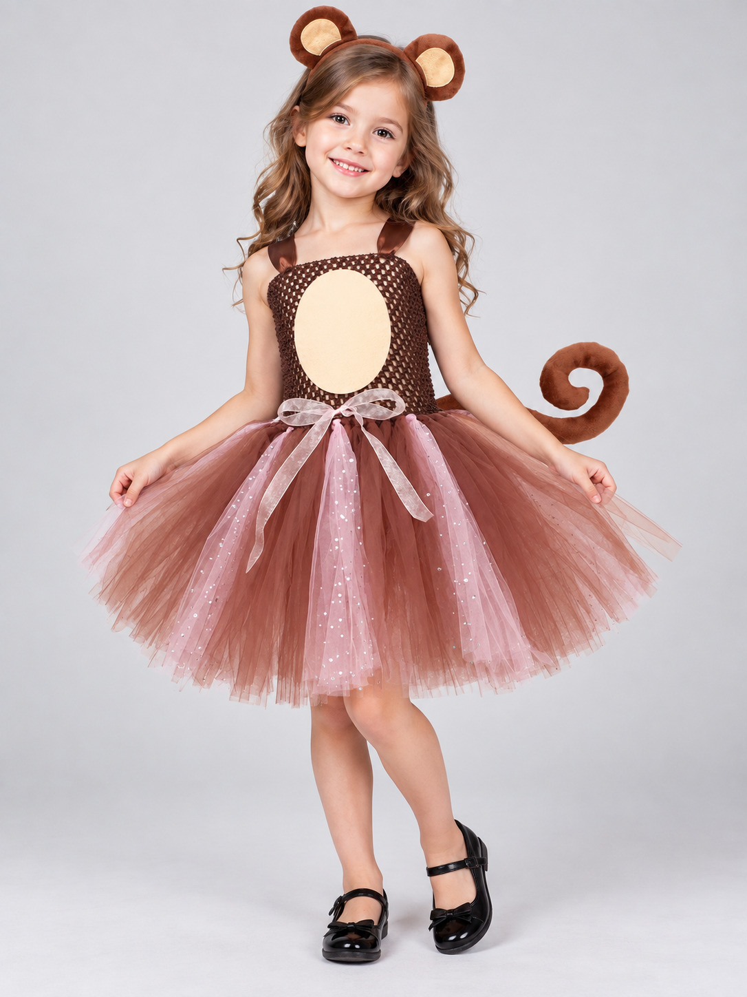 Kids' Monkey Carnival Costume with Tail and Headband