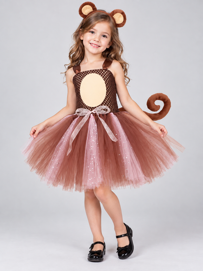 Kids' Monkey Carnival Costume with Tail and Headband