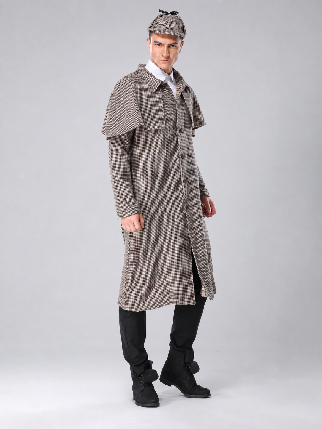 Sherlock Holmes Costume, Black and White Plaid
