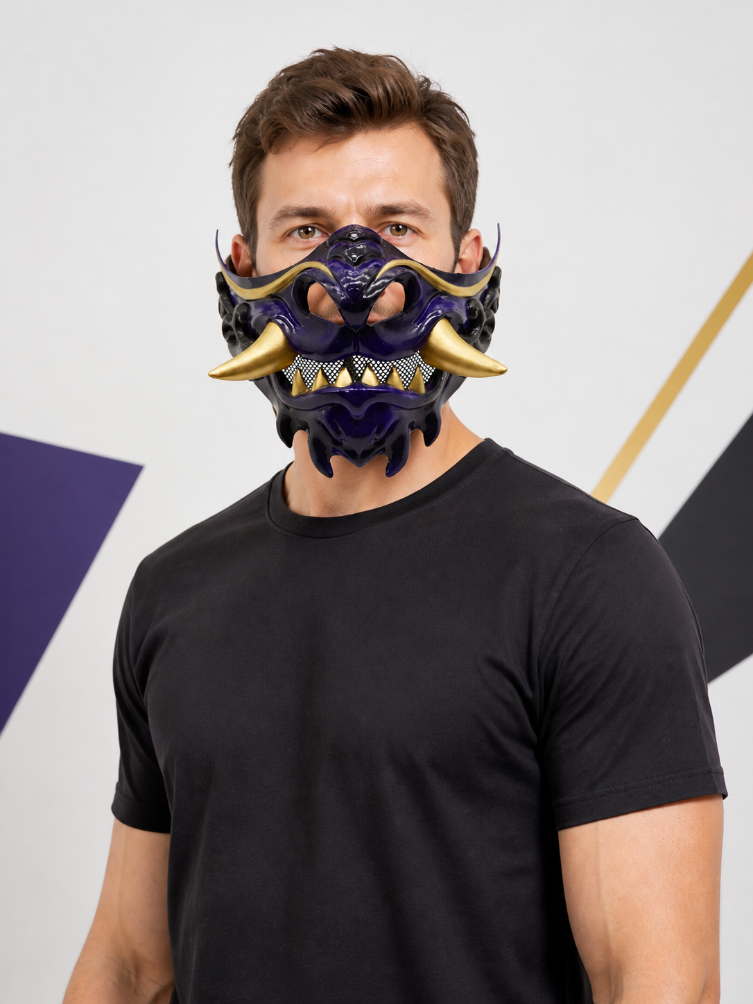 Demonic Samurai Carnival Mask for Halloween Costume Masks detail